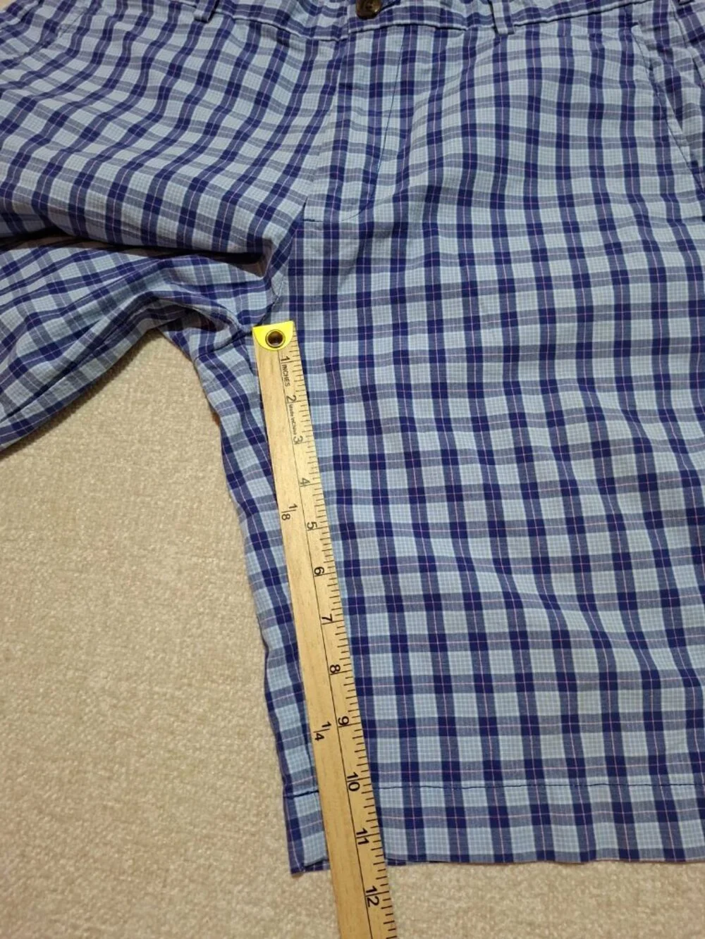 Brooks Brothers Blue Plaid Cotton Golf Shorts Men's 36